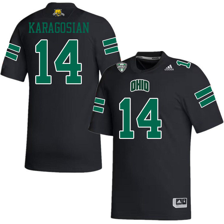 Ohio Bobcats #14 Xander Karagosian College Football Jerseys Stitched-Black